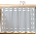 thumbnail image 2 of Gray Solid Color Small Cabinet Curtains 10"W x 11"L, Modern Dotted Borders Minimalist Sink Skirt Dust-Proof Short Curtain for Bathroom Vanity Storage Cubby Desk, Self Adhesive Privacy Drapes, 2 of 9