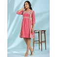 thumbnail image 4 of Juniper Pink Pure Cotton Floral Printed Panelled Short Dress, 4 of 5