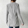 thumbnail image 6 of vdgthytj Blazer for Women Long Sleeve Open Front Button Cardigan Slim Fitted Ruffle Business Casual Work Corduroy Long Outwear(Large,Gray), 6 of 6