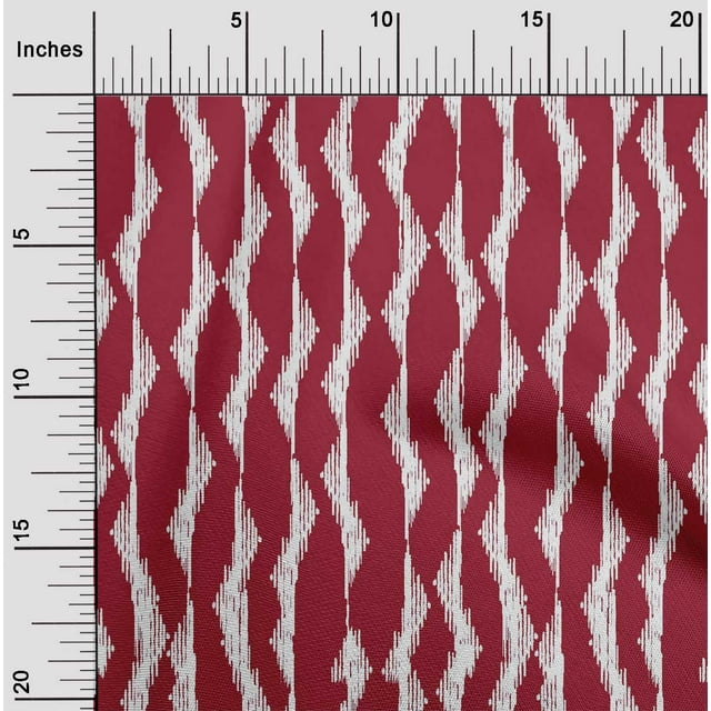 oneOone Georgette Viscose Fabric Abstract Stripe Ikat Print Fabric By The Yard 42 Inch Wide