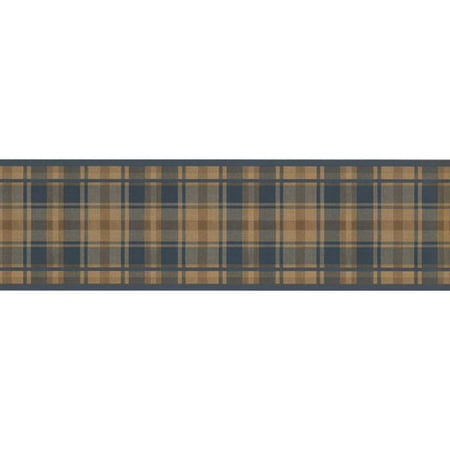 Plaid Wallpaper Border - Chesapeake Wallcoverings Stripe Design 15' L x 7'' W Plaid Wallpaper Border