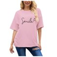 thumbnail image 1 of T-shirt à Col Rond pour Femmes Demi-Compression Manches Longues Imprimé Lettre Mode T-Shirt Manches Longues Confort, 1 of 7