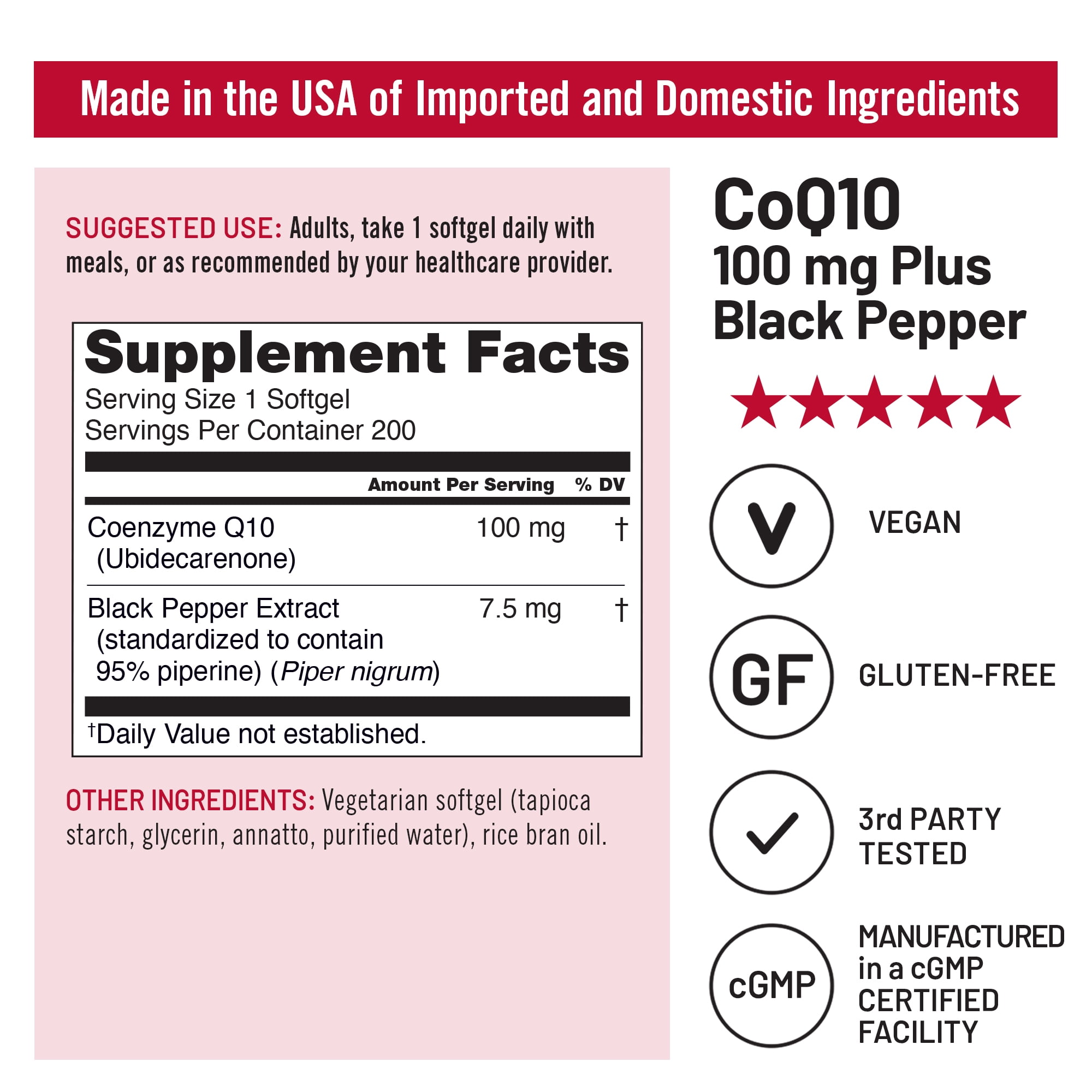 NatureWise CoQ10 100mg + Black Pepper, High Absorption - 200 Softgels[200-Day Supply]