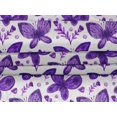 thumbnail image 4 of oneOone Velvet Purple Fabric Insect & Floral Feather Craft Projects Decor Fabric Printed By The Yard 58 Inch Wide, 4 of 5