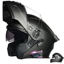 Motorcycle Helmets for Men Bluetooth Full Face Motorbike Helmet, Dot Approved Modular Pilot Helmet with Anti-Fog Dual Visors and Speaker Microphone, Off-Road Helmet Unisex-Adult