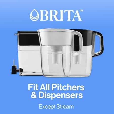 Brita Standard Pitcher and Dispenser Replacement Water Filters, White, 4 count