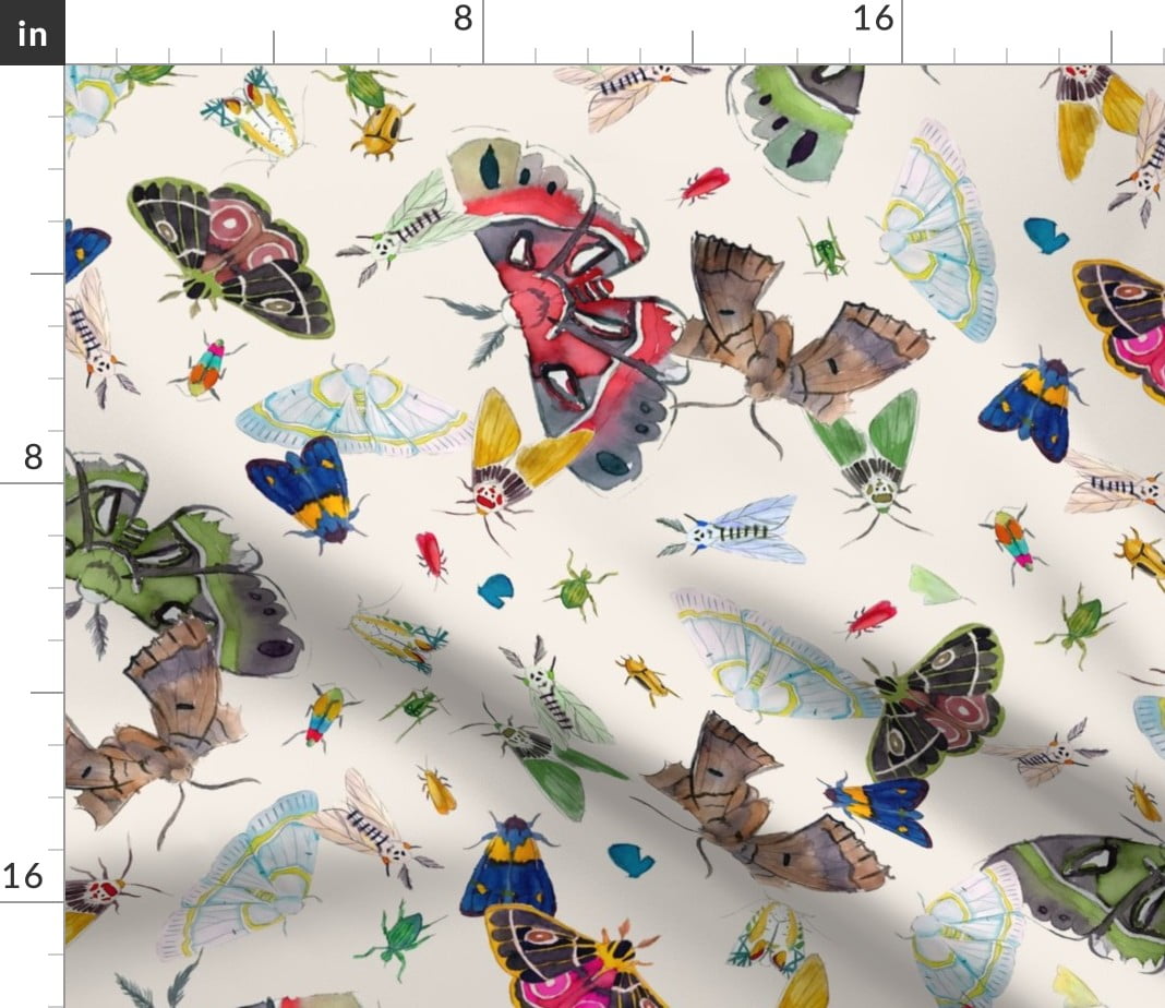 Bright Painted Moths Colorful Flower Watercolor Bugs Pillow Sham by Roostery