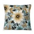thumbnail image 3 of Designart "Turquoise Ivory Coastal Flair" Floral Printed Throw Pillow, 3 of 5