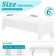 thumbnail image 2 of 6 Pack Tablecloth 60 x 126 inch Polyester Table Cloth for 8 Foot Rectangle Tables,Stain and Wrinkle Resistant Washable Fabric Table Covers Polyester White Table Clothes for Wedding,Party,Banquet, 2 of 7