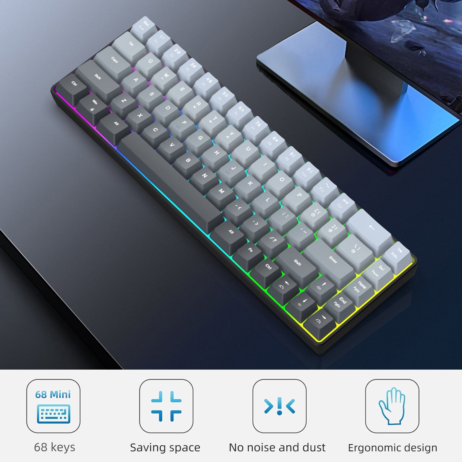 RGBs Illuminateds Wireless Mechanical Keyboards Gaskets Structure Two Mode Connectivitys Linears Switches