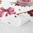 thumbnail image 5 of Manfei Cute Highland Cattle Bed Spread Queen 3pcs,Cartoon Ribbon Bow Queen Coverlet Set,Pink Brown,1 Quilt and 2 Pillowcases, 5 of 7