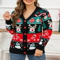 thumbnail image 3 of Women’s Christmas Sweaters Long Sleeve V Neck Button Down Cardigans, 3 of 8