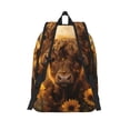 thumbnail image 2 of Lsque Cute Cow Sunflower Field Pattern Canvas Daypack, Durable Backpack, High-quality Versatile Backpack,Vintage Compact Backpack-Small, 2 of 6