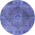 thumbnail image 1 of Ahgly Company Indoor Round Medallion Blue Traditional Area Rugs, 4' Round, 1 of 4