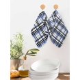thumbnail image 2 of Blue Black Plaid Kitchen Dish Towels for Drying Dishes Set of 4, Farmhouse Blue Black Checkered Waffle Weave Microfiber Hand Tea Bathroom Towels Quick Dry & Absorbent Towel 12x12, 2 of 7