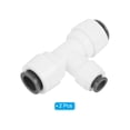 thumbnail image 3 of Uxcell 3/8" x 1/4" Push to Connect Tee Fittings Reducing Water Line Fitting, 2 Pack White, 3 of 5