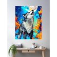 thumbnail image 2 of Howling At The Moon Poster Wall Art, Modern Wall Decor For Living Room Bedroom, 16x24 UNFRAMED, 2 of 3
