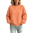 thumbnail image 2 of Crew Neck Sweatshirts Women Long Sleeve No Hood Pullover Sweatshirts Fall Causal Loose Sweatshirts, 2XL, 2 of 6