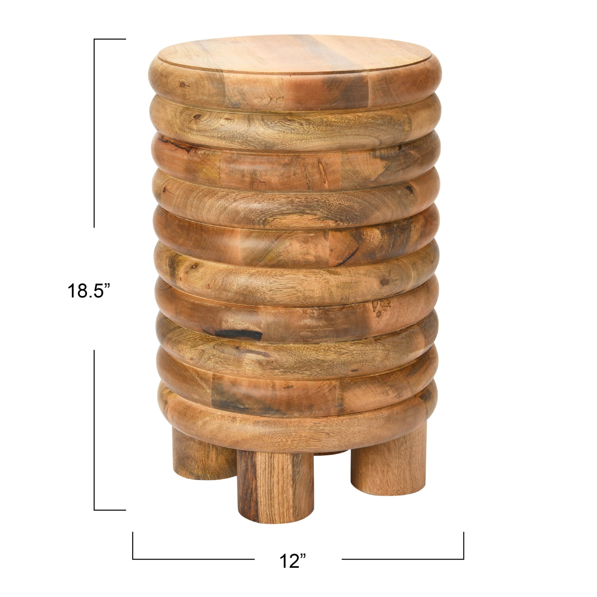 Creative Co-Op Dossier Vintage Solid Wood End Table or Stool, Natural Finish