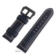 thumbnail image 3 of 26mm Genuine Leather Watch Band Blue Oil-tanned Natural Crack Leather Wrist Straps With Black Buckle, 3 of 5
