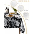 thumbnail image 2 of Black Flowers Table Cloth, Watercolor Vintage Floral Leaves Country Waterproof Tablecloth for Rectangle Tables, Reusable Washable Fabric Table Cover for Restaurant Kitchen Dining Tables 52"x70", 2 of 6