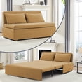 thumbnail image 1 of Mjkone Canapé-Lit Convertible Format Grand, Canapé-Lit Moderne en Lin Extensible, Canapé-Lit Réversible avec Coussins et Oreillers Décoratifs pour Petit Espace/appartement/salon/bureau/studio (Curcuma), 1 of 10
