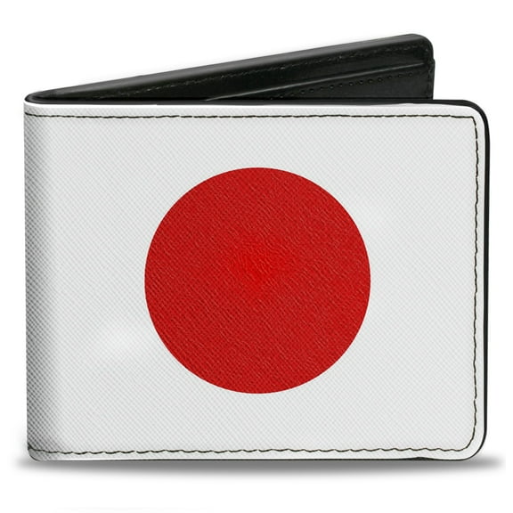 Buckle-Down Wallet, Bifold, Japan Flag, Vegan Leather