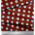 thumbnail image 2 of Soimoi Red Cotton Duck Fabric Circle Geometric Print Fabric by the Yard 42 Inch Wide, 2 of 3