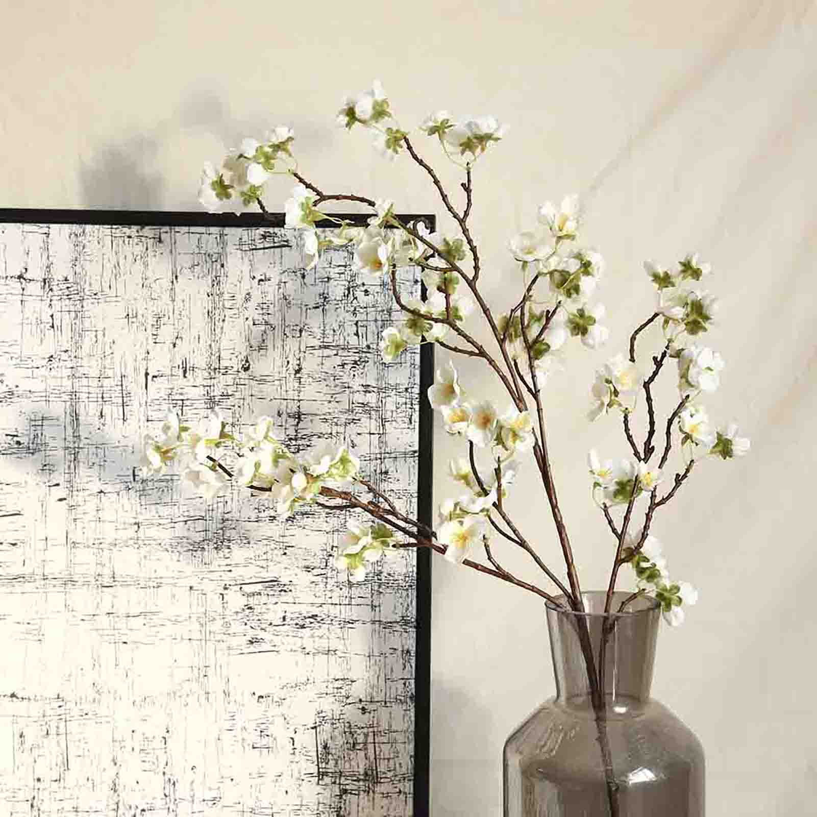 7pcs/Set Blossom Cherry Plum Branch Silk Flower Bouquet Wedding Party Decor 