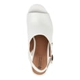 thumbnail image 3 of GIANI BERNINI Womens White Cork-Like 1" Platform Logo Adjustable Strap Comfort Celinaa Round Toe Block Heel Buckle Slingback Sandal 6.5 M, 3 of 4