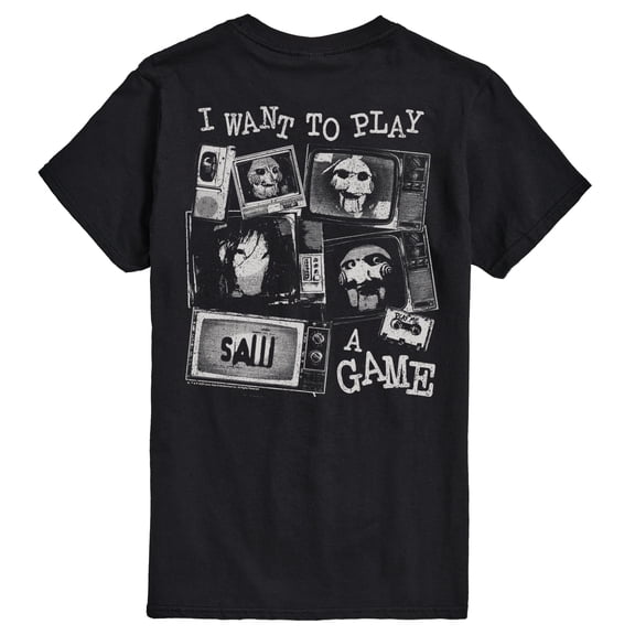 Saw - I Want to Play a Game TV Collage Men's Short Sleeve Graphic T-Shirt