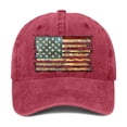thumbnail image 1 of KOKOPARK Womens Baseball Cap Low Profile Tennis Adjustable Sports Trendy Washed Dad Hat American Flag Red, 1 of 2