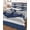 Blue, White, variant on Full Size Quilt Bedding Set, Nautical Anchor Reversible Summer Quilt 3 Pieces, Ocean Grey Blue Stripes Modern Simplistic Lightweight Bedspreads Coverlets with 2 Pillow Shams for All Seasons