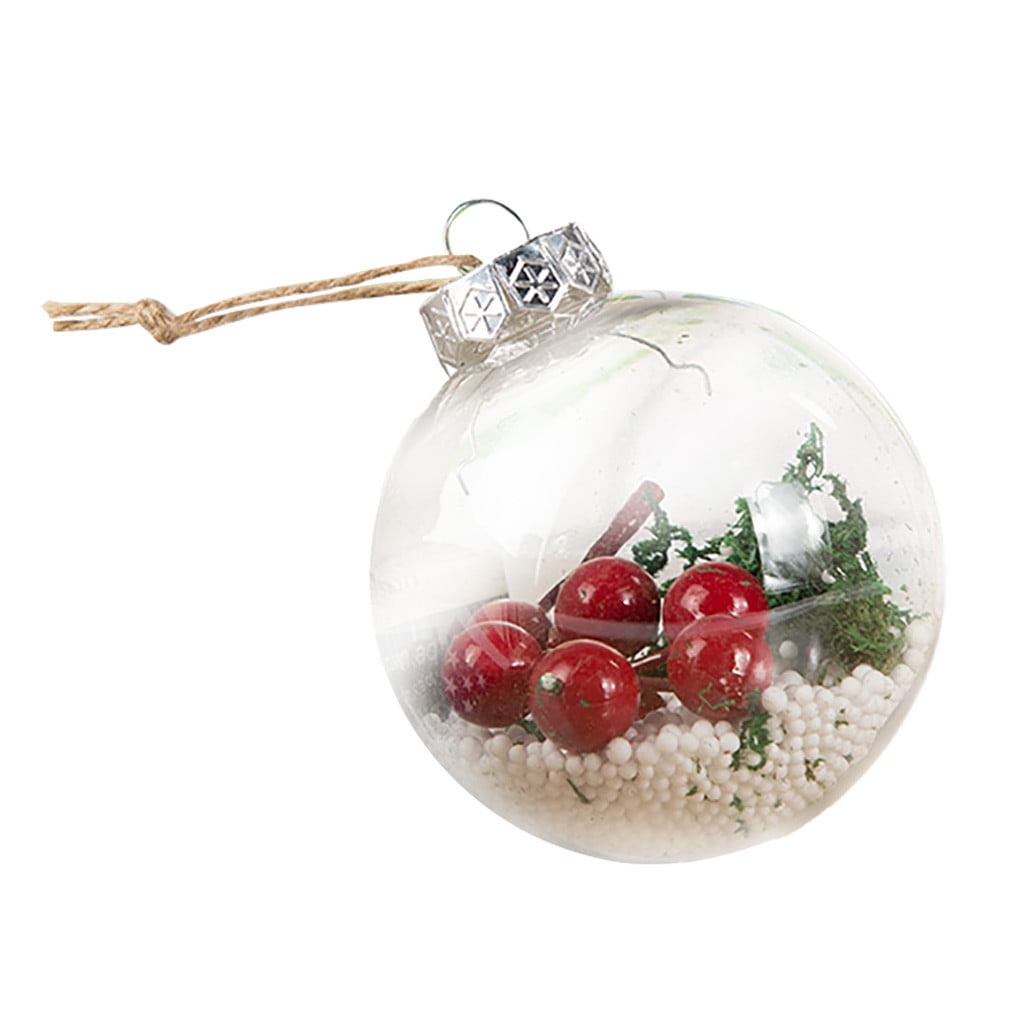 Jishi 10pk Clear Plastic Ornaments for Crafts Fillable Christmas Ornaments  Balls