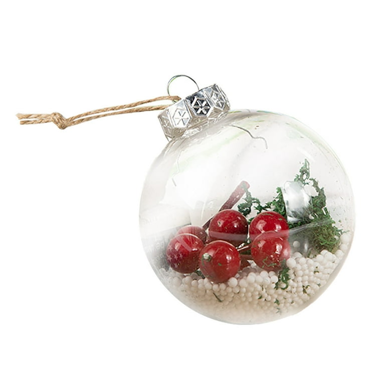 5Pcs Christmas Tree Hanging Decorations Ball Clear Plastic Round Ball  Fillable Ornaments Party Wedding Xmas Decor 4/5/6/7cm - AliExpress