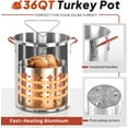 thumbnail image 2 of Outdoor Turkey Fryer Kit with Dust Cover | 36QT Pots | Aluminum | Deep Fryers with Basket and Burner | Propane Stove | 50,000BTU Output | Stianless Steel Skimmer | Ideal for Cooking Turkey & Fish, 2 of 14