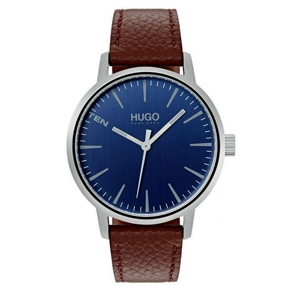 Hugo Boss 1530076 Men's Brown Leather Strap Blue Dial Watch