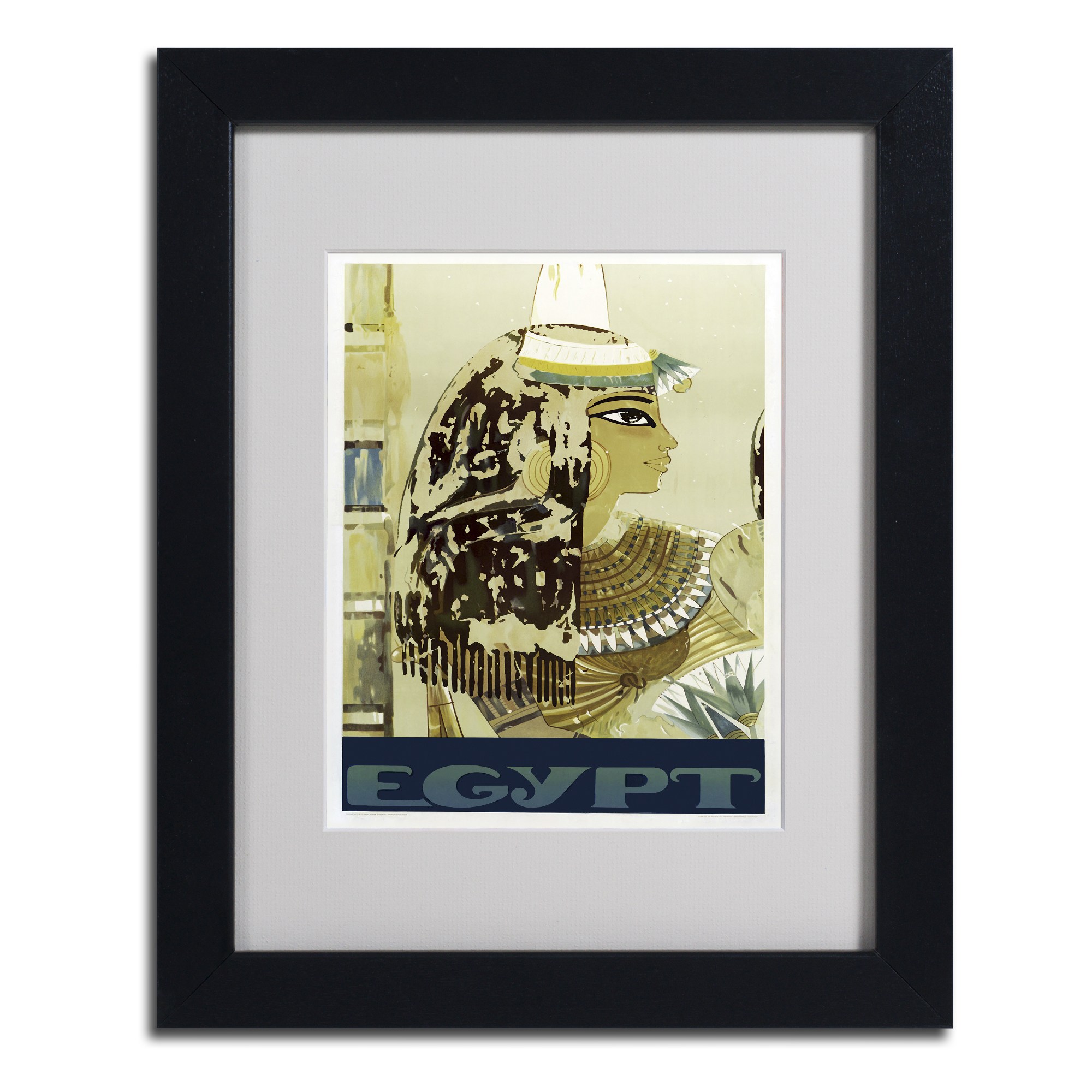 Trademark Fine Art 'Visit Egypt Cleopatra' 16' x 20' Wood Frame Art