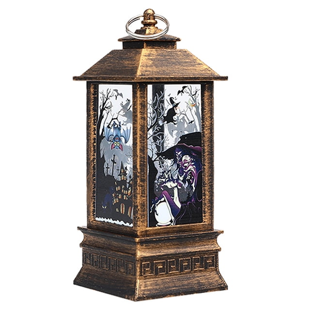 Halloween LED Lantern LEDs Fairy Lights Lamp Witch Bats Skull Pattern LED