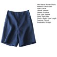 thumbnail image 7 of Joernso Women Summer Shorts Pocket Breathable Solid Color Straight Knee Length Daily Wear Loose High Waist Wide Leg Lady Shorts Female Clothes, 7 of 7