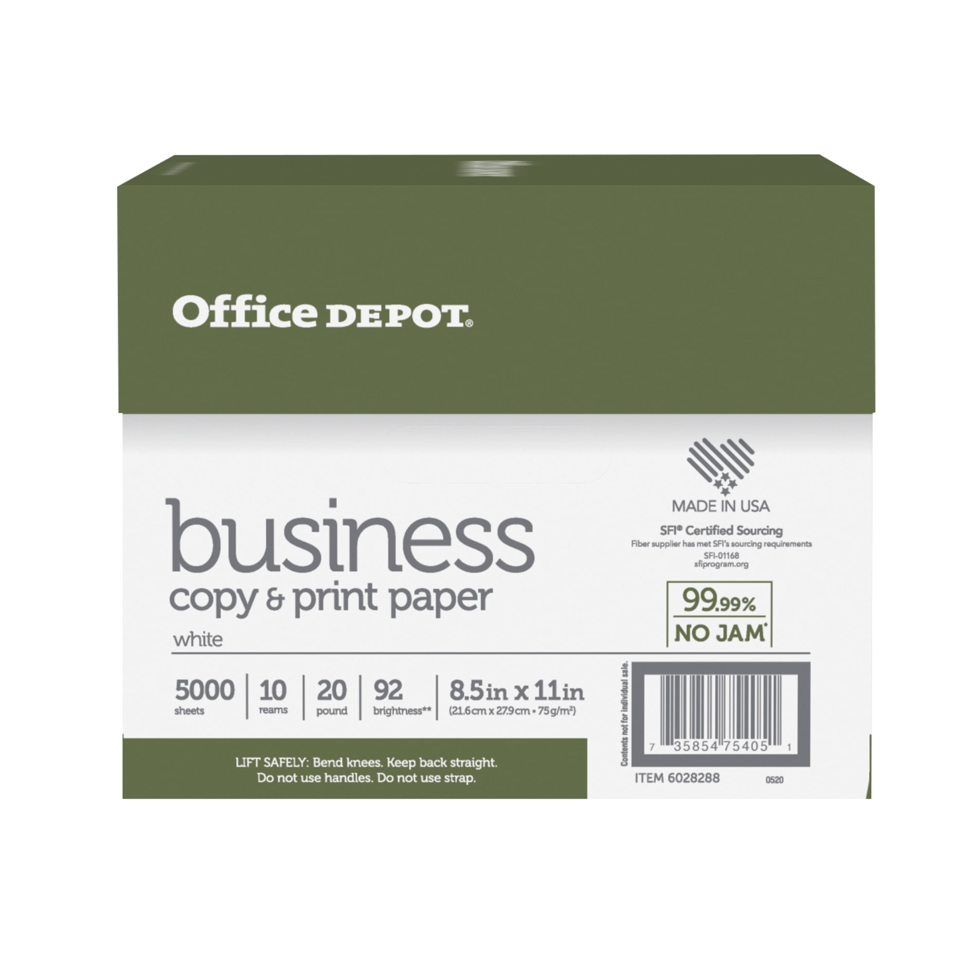 Suzano Report Multipurpose Copy Paper, 8-1/2 x 11, White, 5000
