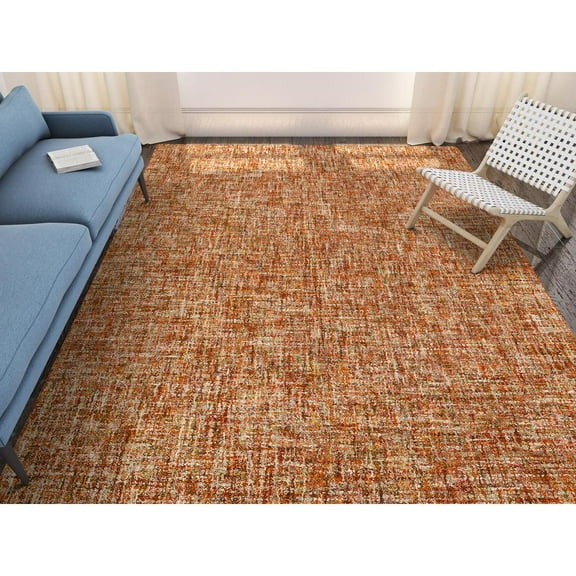 Addison Rugs Winslow 3'6" x 5'6" Active Solid Wool Area Rug in Spice Red