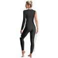 thumbnail image 2 of Kaerm Women Acrobatic Gymnastics Performance Jumpsuit Metallic Shiny Rhinestones Full Body Leotard Black XXL, 2 of 7