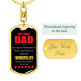 thumbnail image 3 of Best Bonus Dad Stainless Steel or 18k Gold Premium Swivel Dog Tag Keychain, 3 of 16