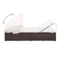 thumbnail image 5 of vidaXL 2-Person Sunbed with Cushion Poly Rattan Brown, 5 of 5