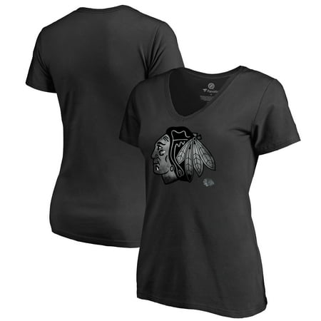 Chicago Blackhawks Fanatics Branded Women's Core Smoke V-Neck T-Shirt - (Best Smoke Shop In Chicago)