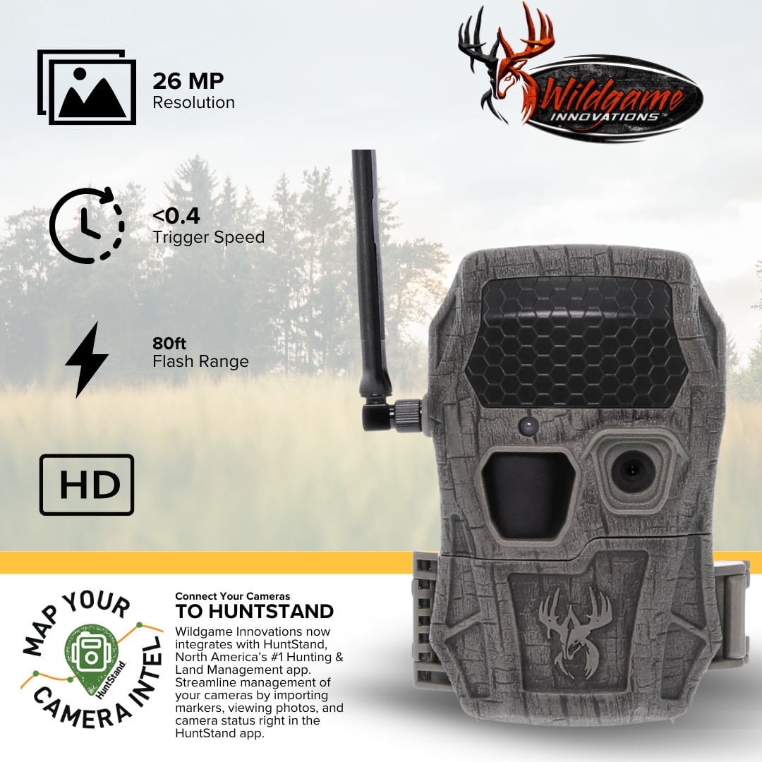 Wildgame Innovations Encounter XT Cellular 34MP Trail Camera with 720p Video Capture Bundle with 32GB Ultra SDHC UHS-I Memory Card and 4-In-1 USB Card Reader (Black) (3 Items)