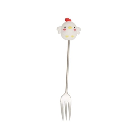 

1PC Dessert Spoon Stainless Steel Spoon Fork Ice Cream Coffee Stirring Spoons Teaspoon Cartoon Fruit Fork Kitchen Flatware