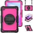 thumbnail image 1 of SaniMore for Lenovo Tab M10 Plus 3rd Gen 10.6" 2022 (TB-125F/TB-128F) Case, 3 Layers Multi-Functional Cover with Pencil Holder Shoulder & Hand Strap Kickstand Shockproof Protective Shell, Rose+Black, 1 of 7