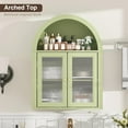 thumbnail image 3 of Bathroom Wall Cabinet, Arched Cabinet Wall Mount, 2 Acrylic Doors, 1 Adjustable and Removable Shelf, for Laundry Room, Living Room, Restroom, Kitchen, Green, 3 of 11